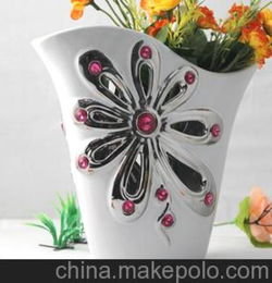 新品 家居装饰摆件 工艺品陶瓷礼品 工艺饰品 花纹镶嵌花瓶
